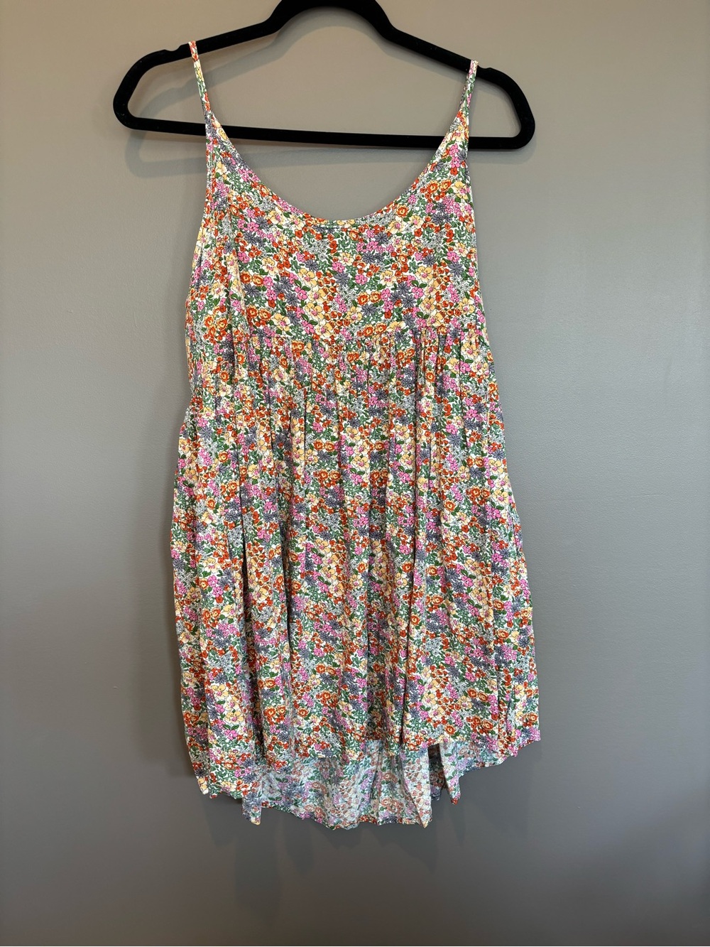 NATURAL LIFE Floral Spaghetti-Strap Dress - Pink, Orange & Green